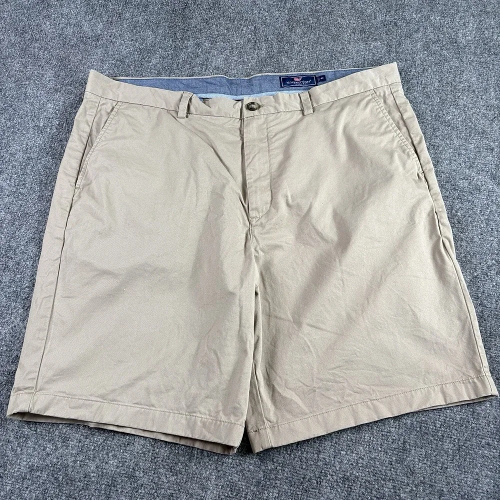 Vineyard Vines Shorts Men 40 Khaki Chino‎ Preppy Coastal Golf Resort Nautical